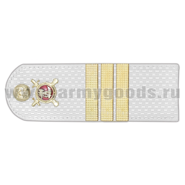 Погоны Полиции (ОВД) на белую рубашку (без канта), укомпл. мет. фурнитурой (сержант) пластик