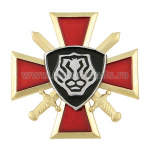 Значок мет. Лев ВВ (крест и мечи)