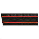 Погоны черные 2 красн. пр. (со скосом) 15,5 см
