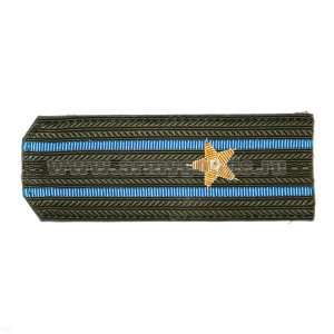 Погоны ВВС-ВДВ-ВКС оливк. с 2 голуб. просв., вышит. канителью (майор)