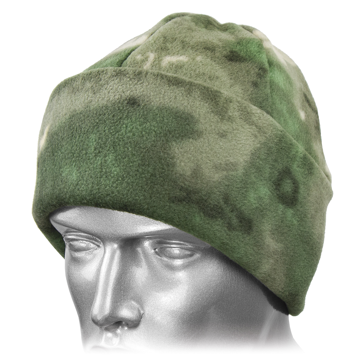 Шапка флисовая двухслойная с отворотом "мох" (A-TACS FG)