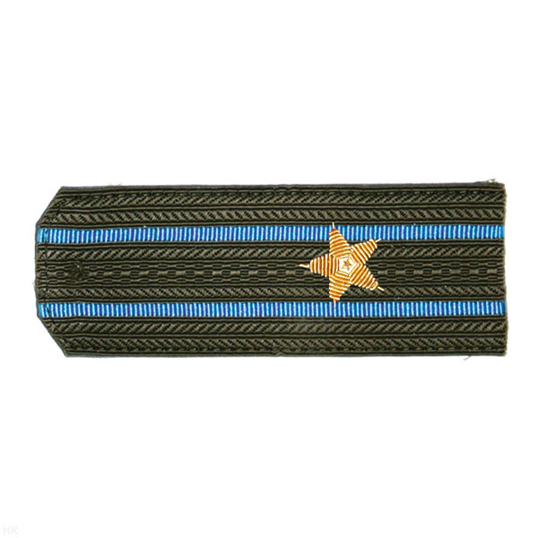 Погоны ВВС-ВДВ-ВКС оливк. с 2 голуб. просв., вышит. канителью (майор)