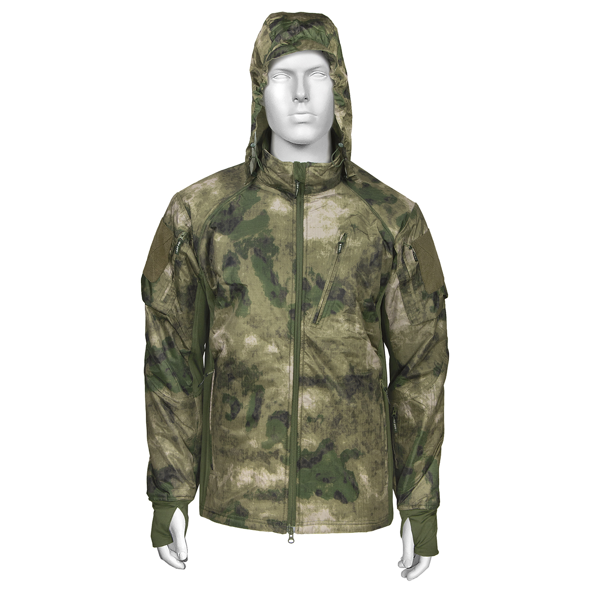 Кртк д/с ткань комбиниров. (с отстегивающимся капюшоном) "мох" + оливк