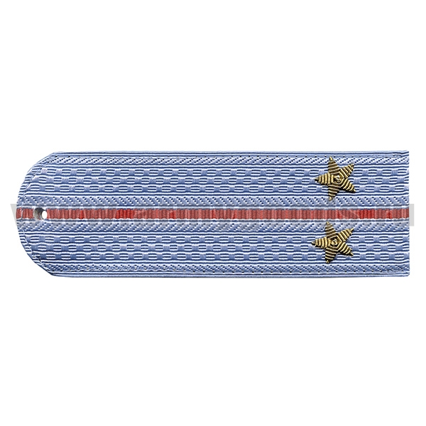 Погоны Полиция нов/обр без канта серо-голуб. вышит. канителью (лейтенант)