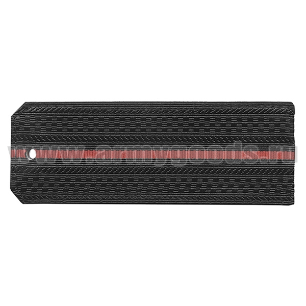 Погоны черн. 1 красн. пр. (на пластике)