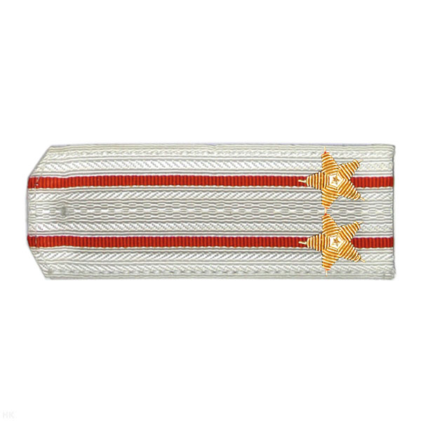 Погоны белые с 2 красн. просв., вышит. канителью (подполковник)