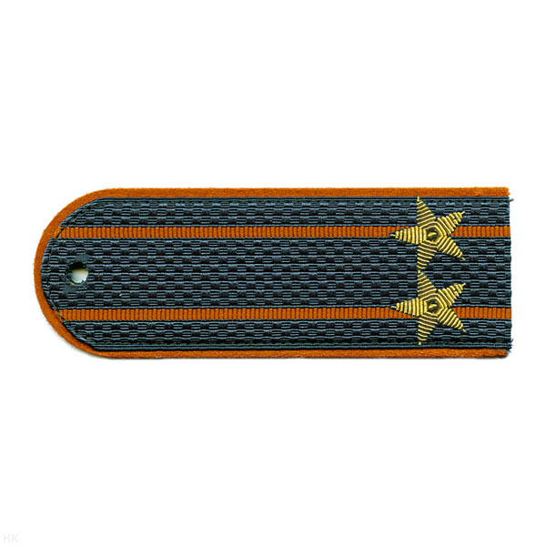 Погоны МЧС серо-синие с оранж. кантом с 2 оранж. просв. на китель, вышит. канителью (подполковник)