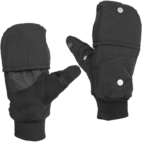 Рукавицы-перчатки с обрез. пальцами (А-110) ткань и флис (черные)