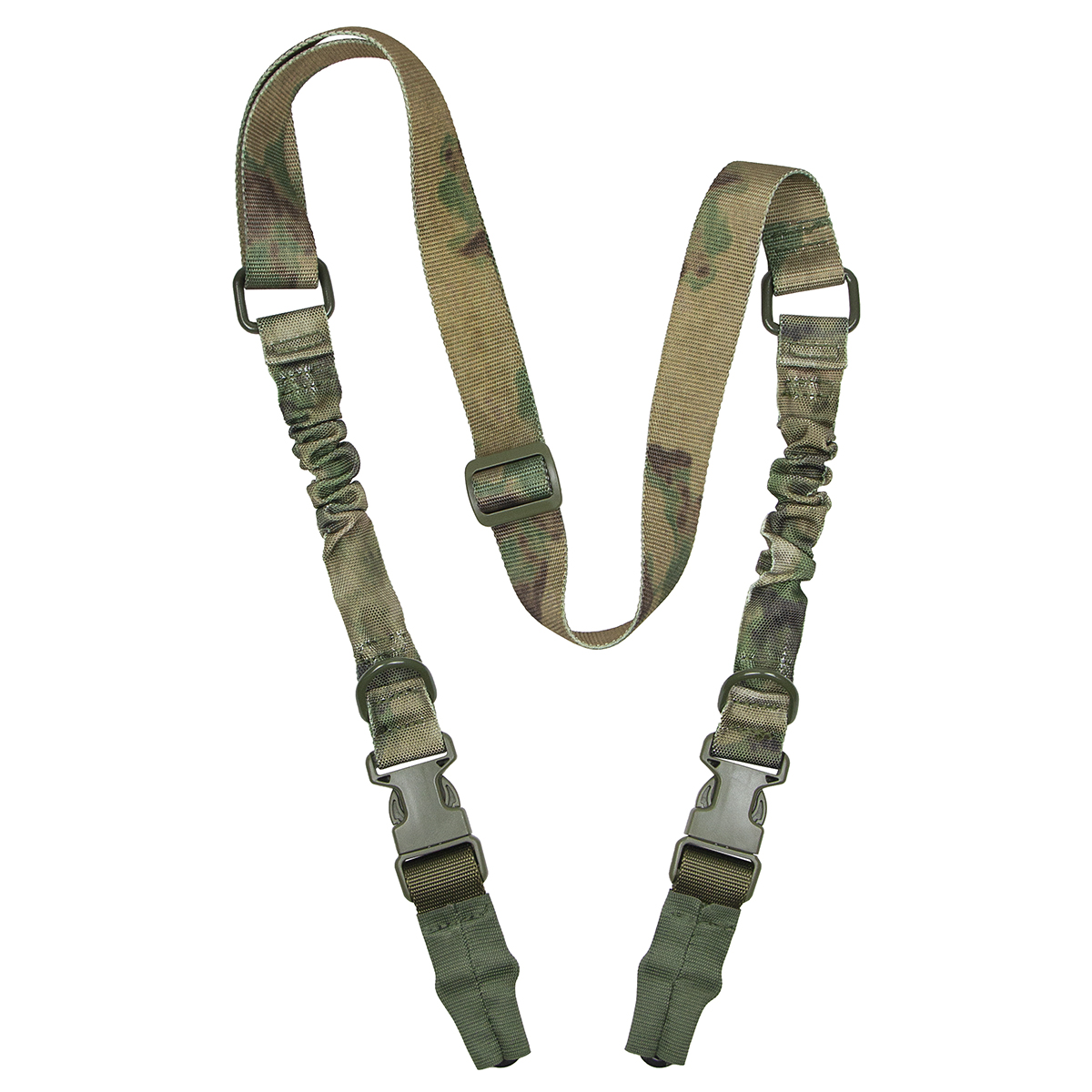 Ремень оружейный двухточечный с резинками тактический "мох" (A-TACS FG)