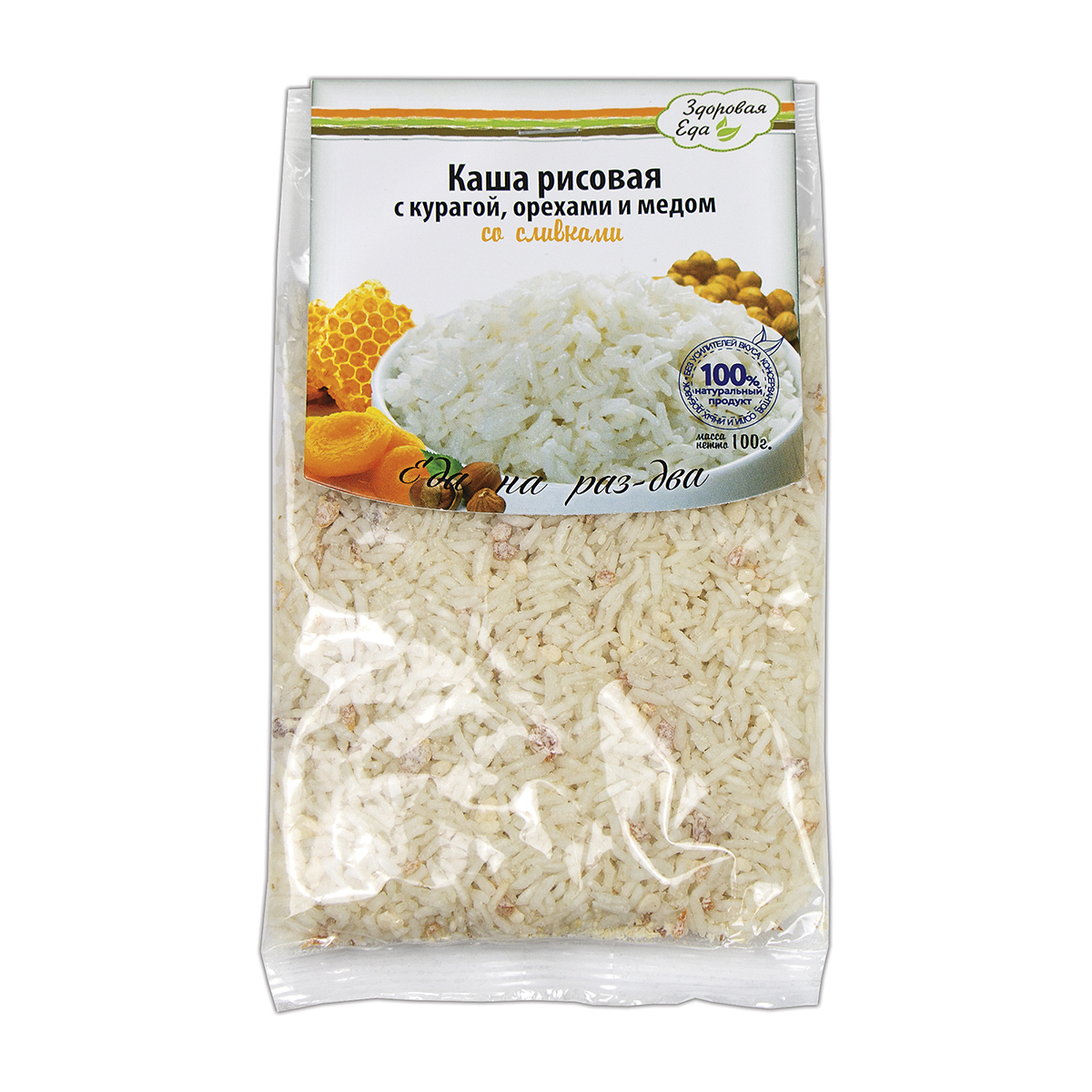 Сухое блюдо Каша рисовая с курагой, орехами и медом, со сливками (100 г)