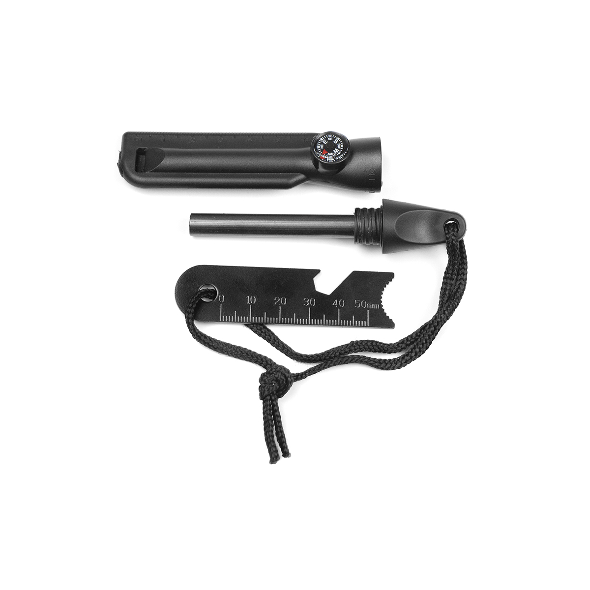 Огниво магниевое 5-в-1 (огниво, линейка, масштабная линейка, открывалка, компас)