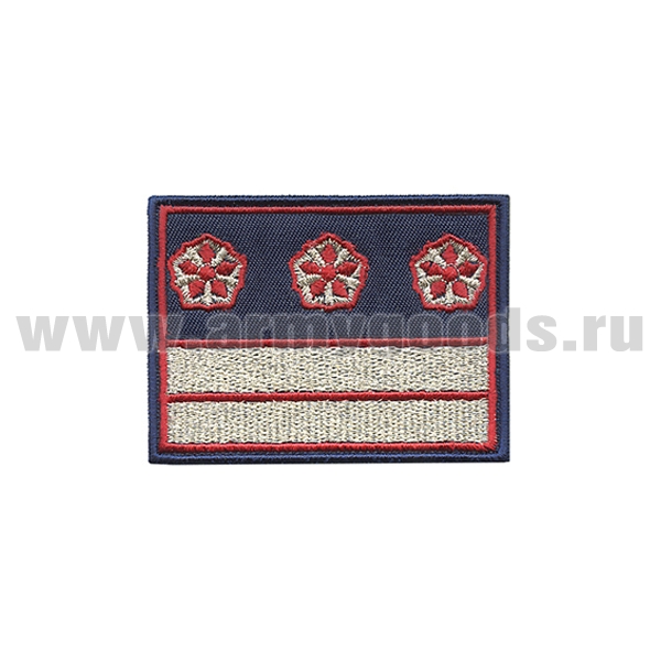 Нагрудный знак вышит. РЖД (синий) 2 галуна 3 звезды