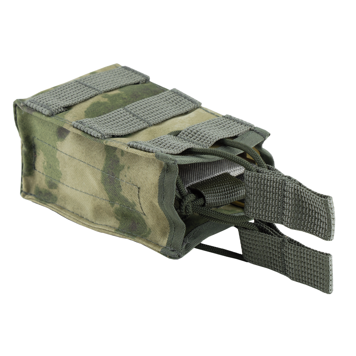 Подсумок открытого типа вертикальный для 2 маг АК ("мох" (A-TACS FG) (с системой крепления "MOLLE") 