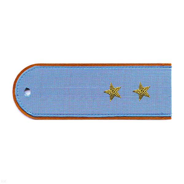 Погоны МЧС голуб. с оранж. кантом на рубашку, вышит. канителью (прапорщик)