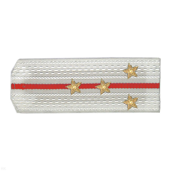 Погоны белые с 1 красн. просв., вышит. канителью (капитан)