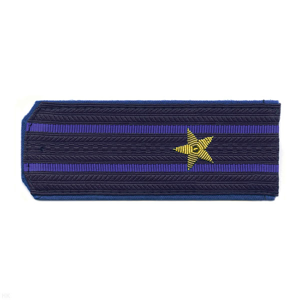 Погоны ФСБ нов/обр иссиня-черн. с вас. кантом с 2 вас. просв. на китель, вышит. канителью (майор)