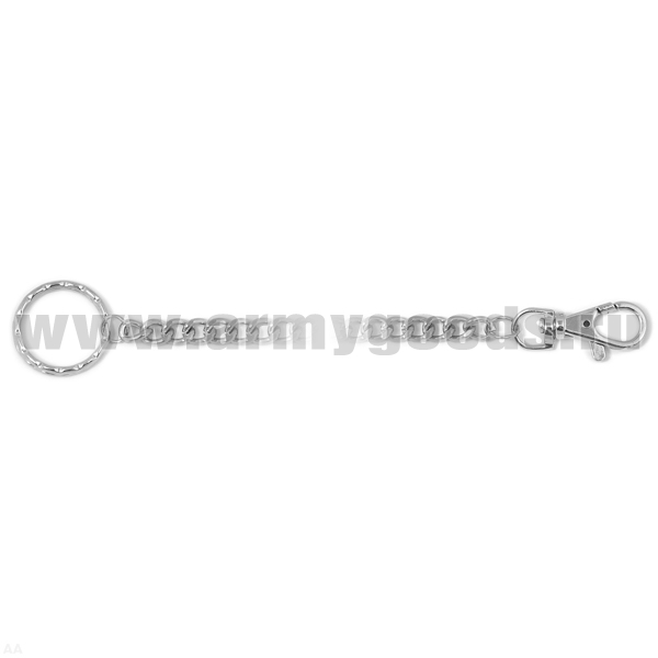 Цепочка с карабином и кольцом (60 см) серебр.