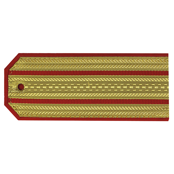 Погоны парадные латунные 2 красн. пр. (с хлястиком)