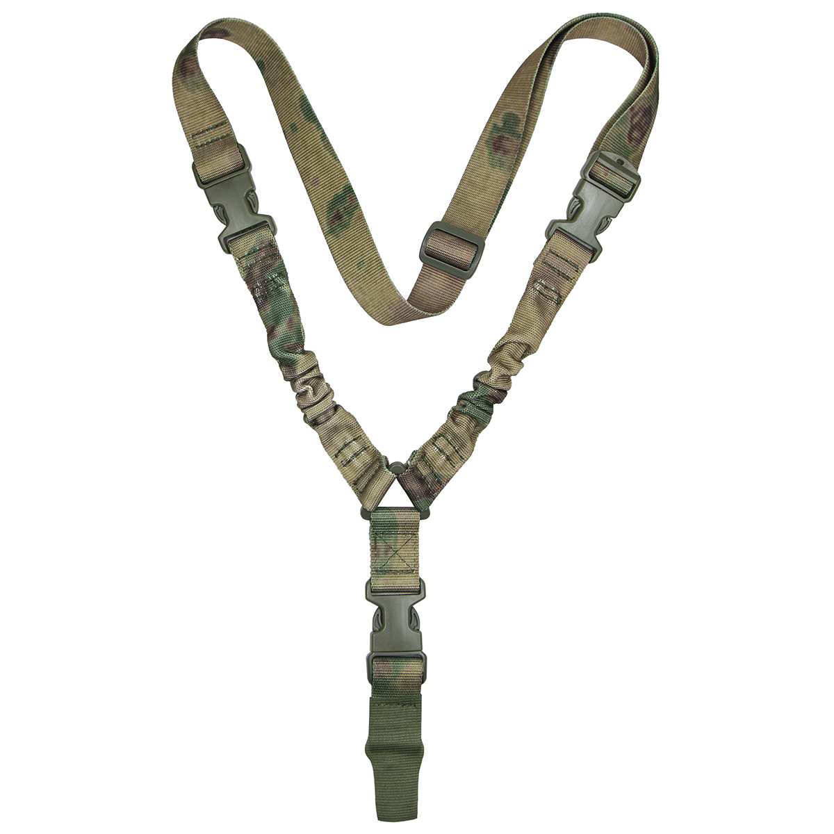 Ремень оружейный одноточечный с резинками тактический "мох" (A-TACS FG)