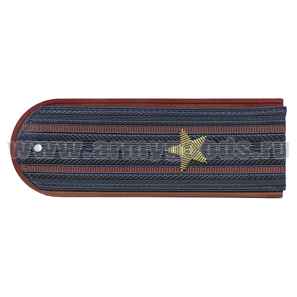 Погоны ФСИН серо-синие с крап. кантом с 2 крап.и просв. на китель, вышит. канителью (майор) на пластике