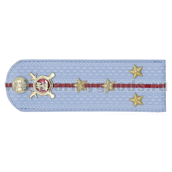 Погоны Полиции (ОВД) на голубую рубашку (без канта), укомпл. мет. фурнитурой (капитан) пластик