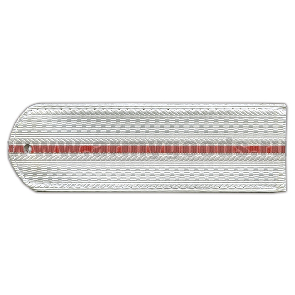 Погоны белые (1 красн. пр) без канта (Полиция на белую рубашку) нов/обр