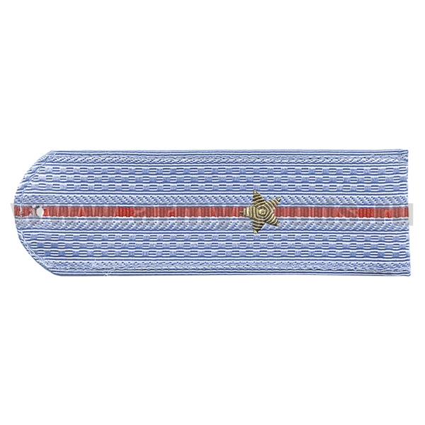 Погоны Полиция нов/обр без канта серо-голуб. вышит. канителью (мл. лейтенант) на пластике