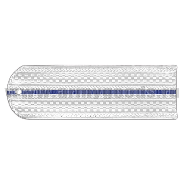 Погоны белые 1 васильк. пр. без канта Юстиция н/о на рубашку (пластик)