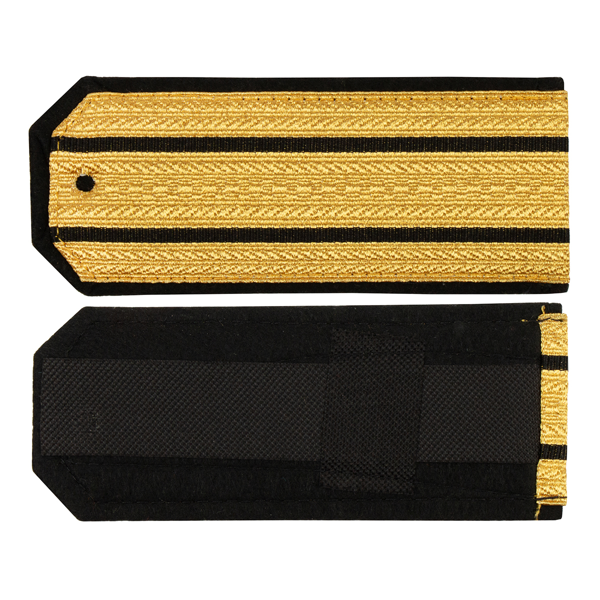 Погоны парад. зол. мет. 2 черн. пр. (с хлястиком)