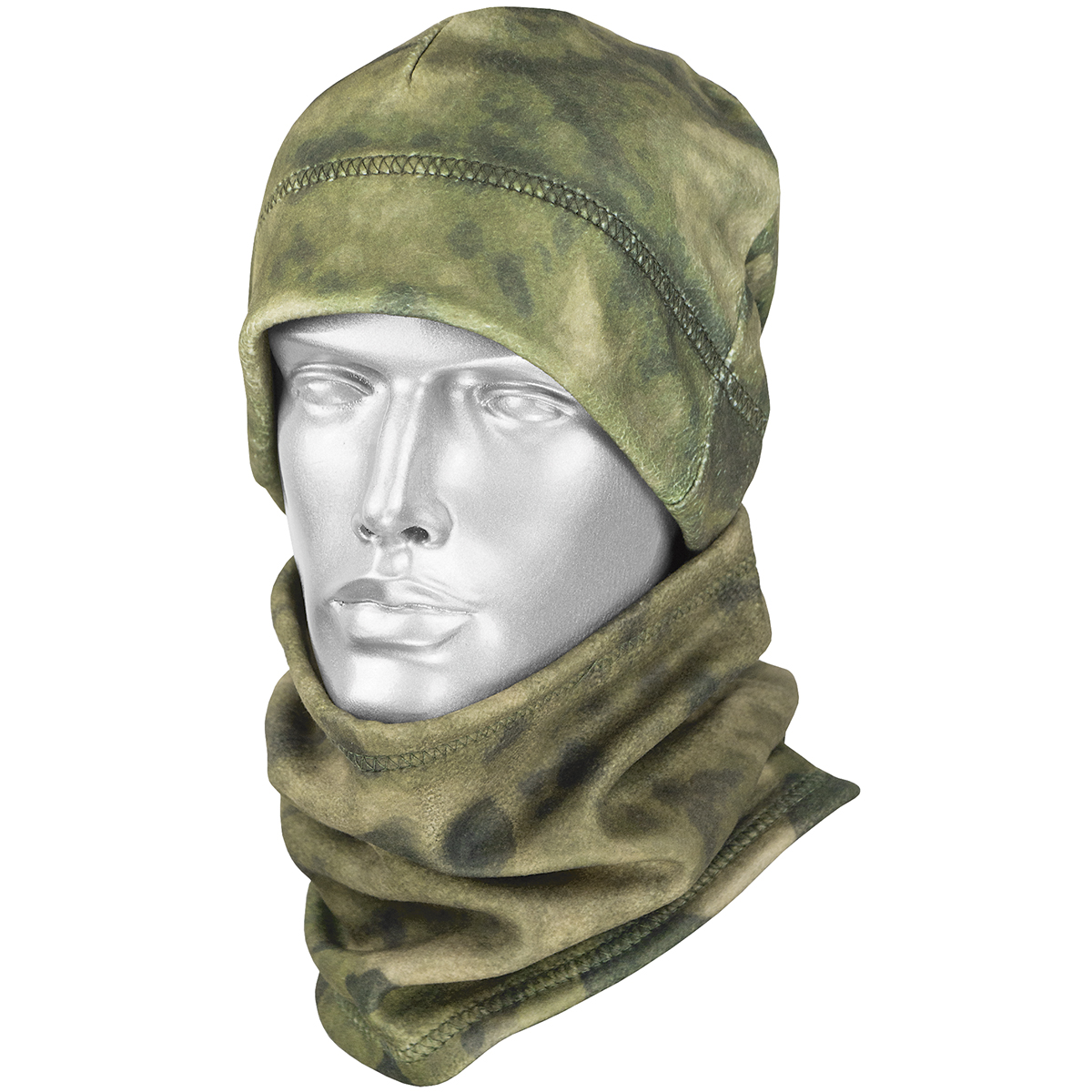 Комплект флисовый (шапка и шарф-бафф) "мох" (A-TACS FG) Кит.
