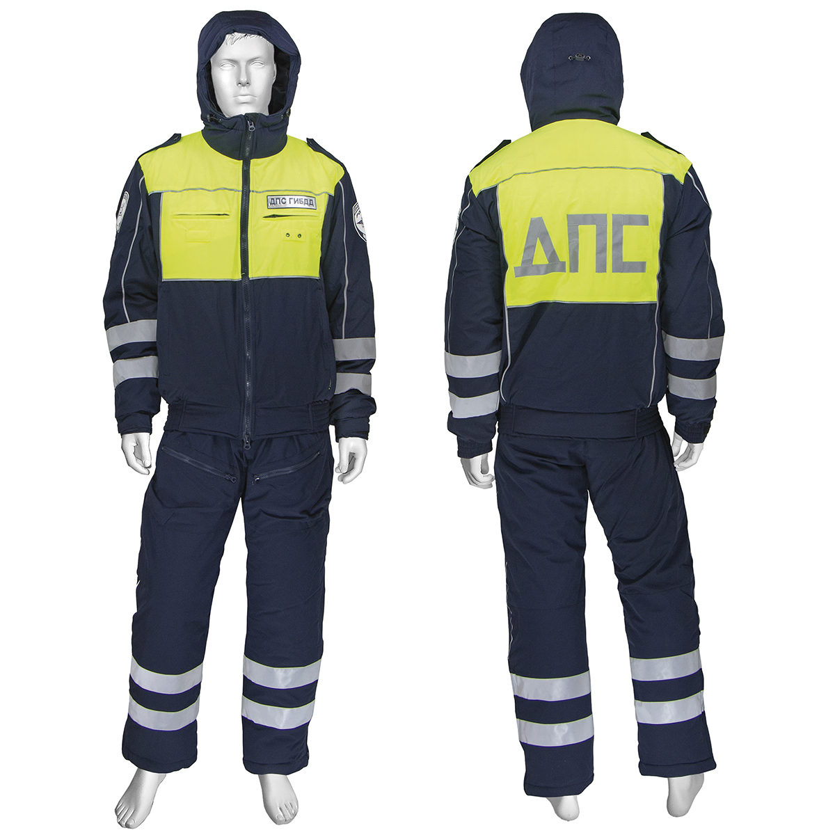 Костюм зим. ДПС Полиция нов/обр (с сигнальными вставками) утеплитель файберсофт 300г/м2
