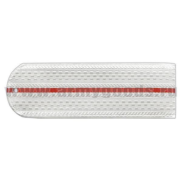 Погоны белые (1 красн. пр) без канта (Полиция на белую рубашку) нов/обр (на пластике)