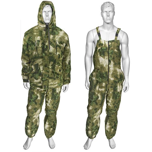 Костюм зим. Горка "мох" (A-TACS FG) (флисовый подклад у куртки) ткань Rip-Stop (Т 019) (брюки/полукомбинезон - по наличию на складе)