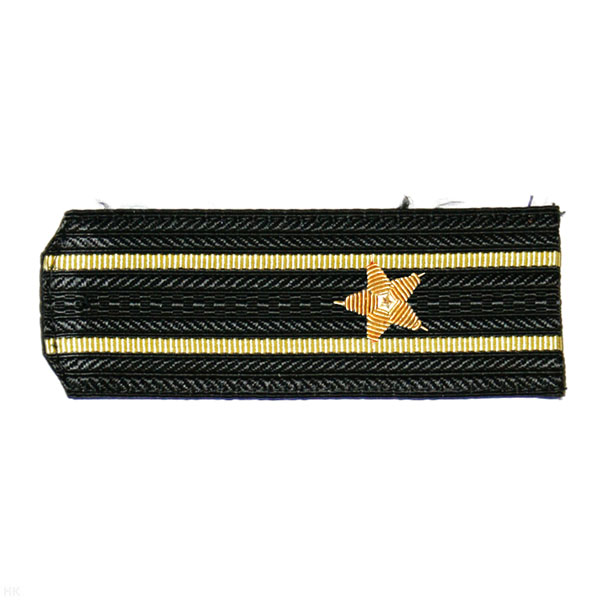 Погоны ВМФ черн. с 2 желт. просв., вышит. канителью (майор)