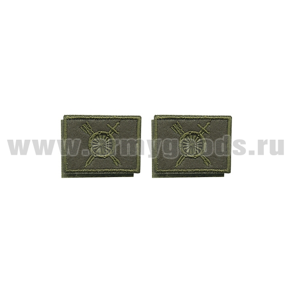 Нашивки вышит. РВСН (нов/обр, оливк.) петличные эмблемы на липучке