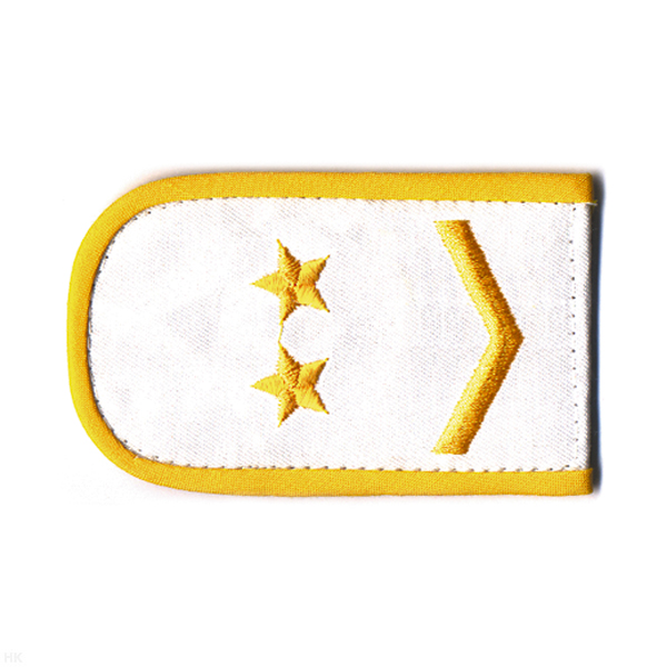 Погоны РЖД вышит. шелк. белые (1 лычка 2 звезды)