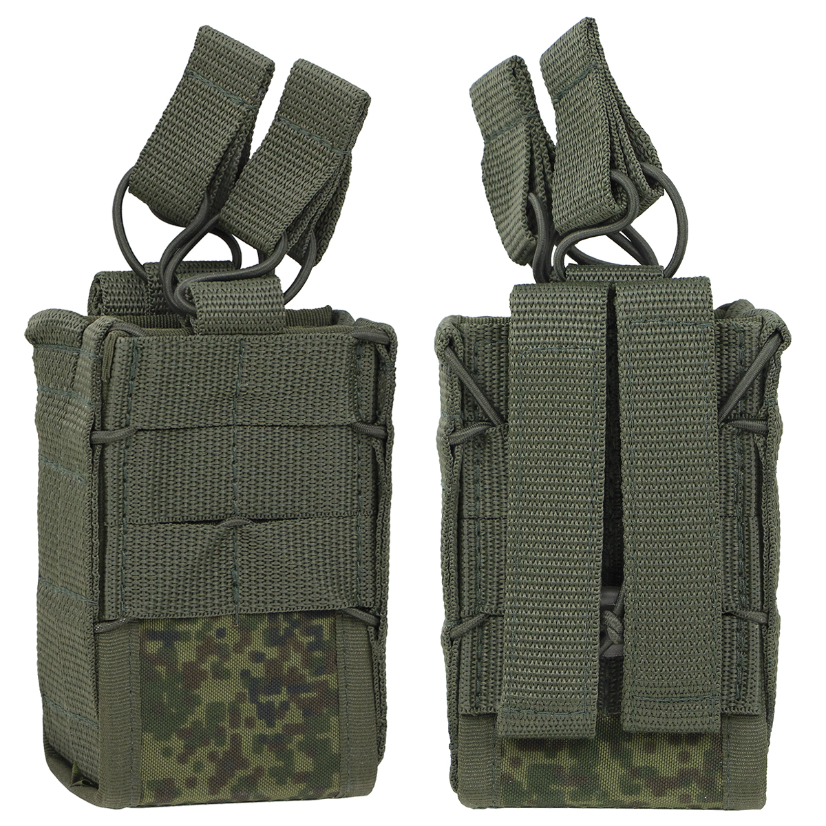 Подсумок открытого типа вертикальный для 2 маг АК ("русская цифра") (с системой крепления "MOLLE") 