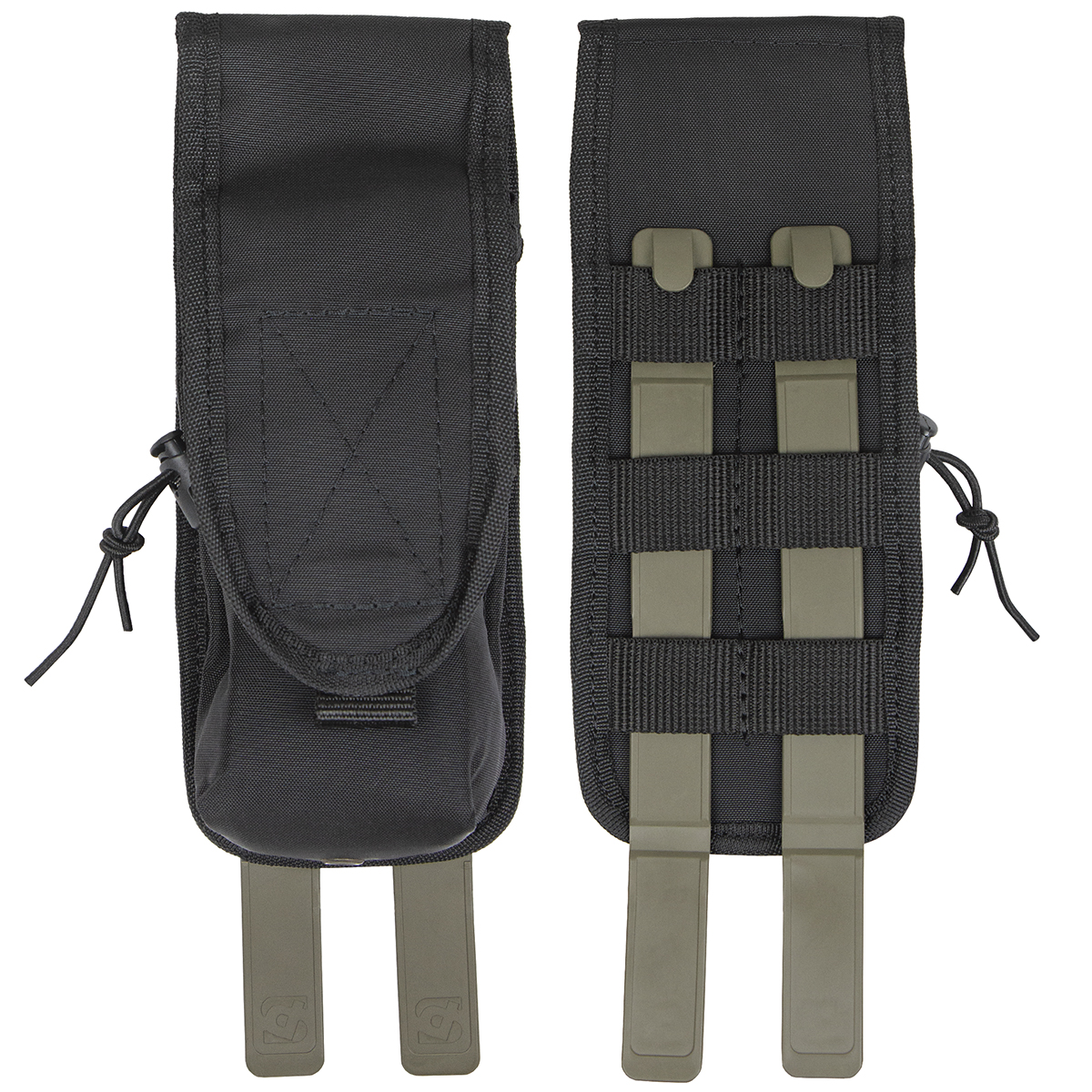 Подсумок для 2 магазинов АК черный с системой крепления "MOLLE" с пластиковой клипсой