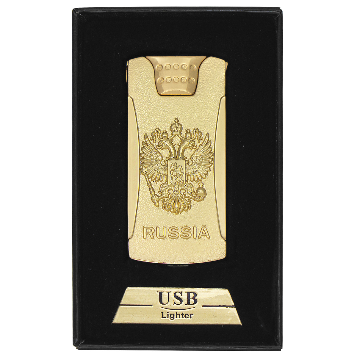 Зажигалка спиральная со шнуром USB RUSSIA/Россия (Герб РФ)