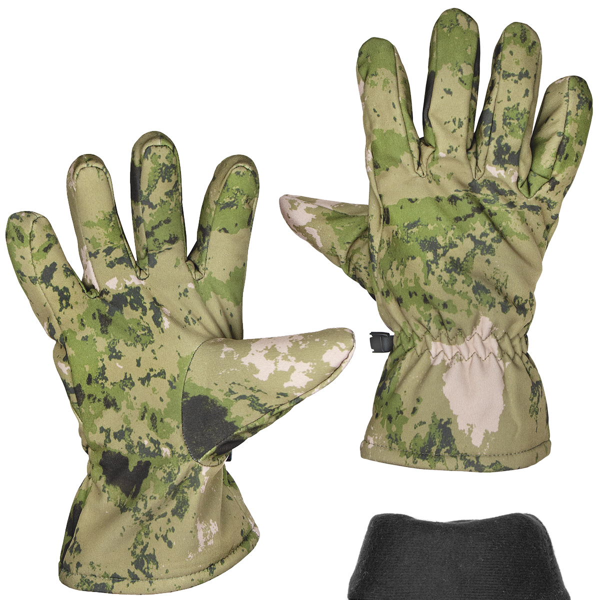 Перчатки тканевые зимние "мох" (A-TACS FG) (утепл. флисом)