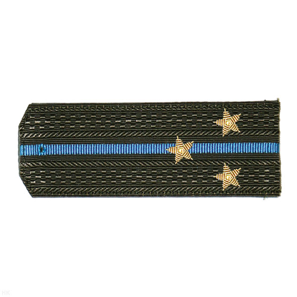 Погоны ВВС-ВДВ-ВКС оливк. с 1 голуб. просв., вышит. канителью (ст. лейтенант)