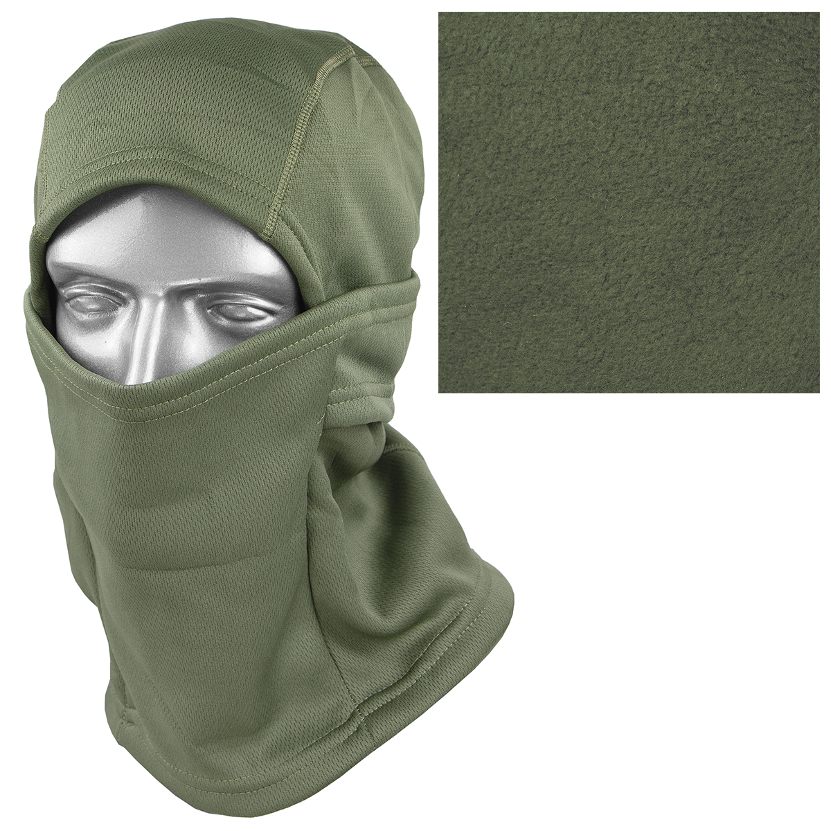 Балаклава-трансформер зимняя (односторонний флис) оливковая