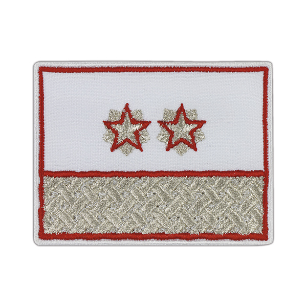 Нагрудный знак вышит. РЖД (белый) для высшей категории 2 уровня (2 звезды)