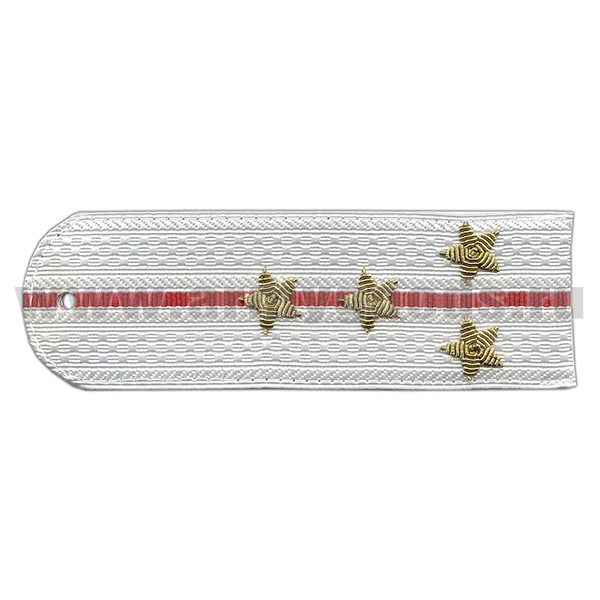 Погоны Полиция нов/обр без канта белые вышит. канителью (капитан)