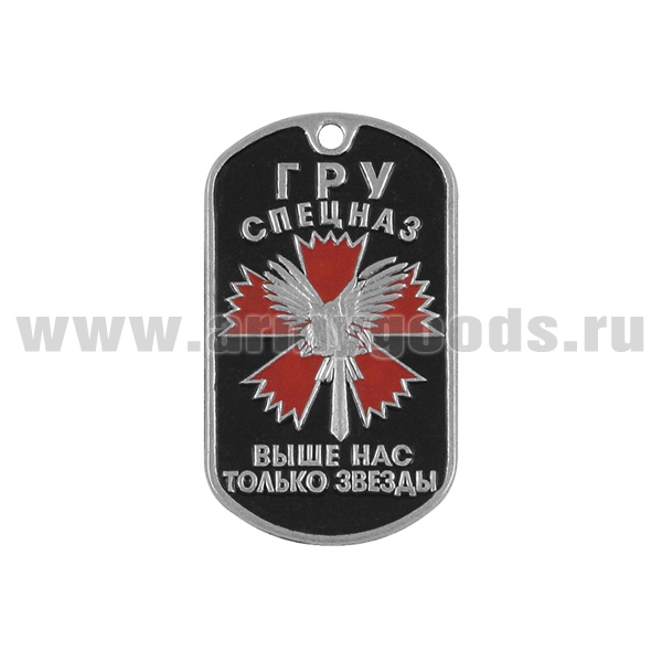 Жетон (нерж. ст., эмал.) ГРУ Спецназ (выше нас только звезды; сова)