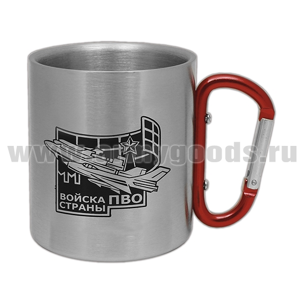 Кружка с ручкой-карабином Войска ПВО страны (Сами не летаем и другим не даем) (300 мл)
