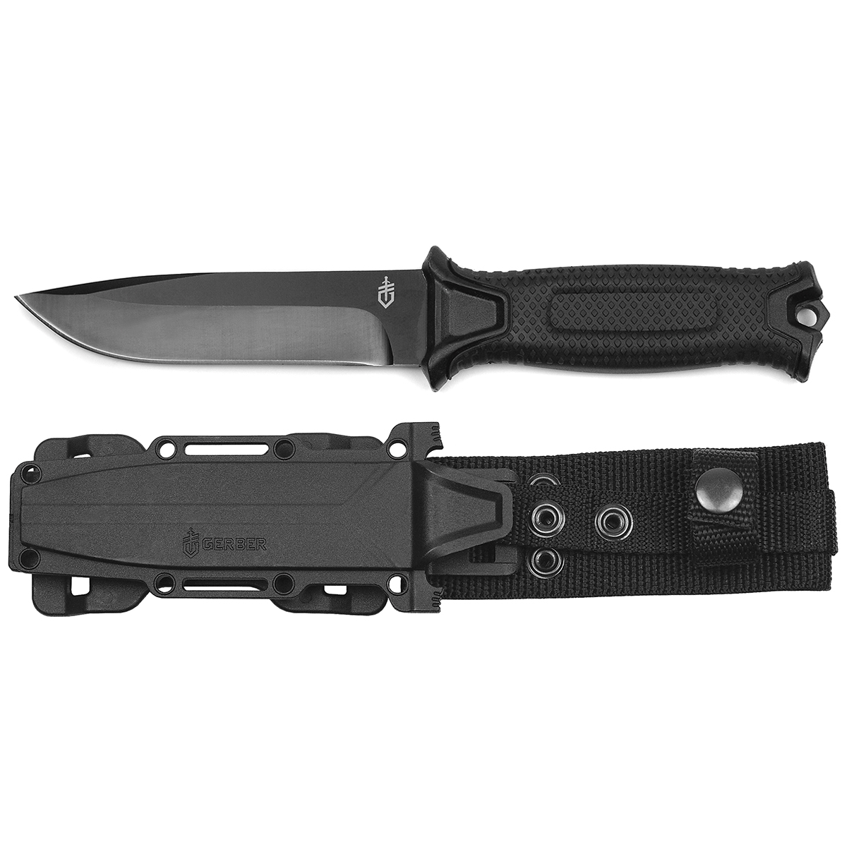 Нож GERBER в пластиковых ножнах (черный) BG 0871214 B (1500H) общая длина 25 см