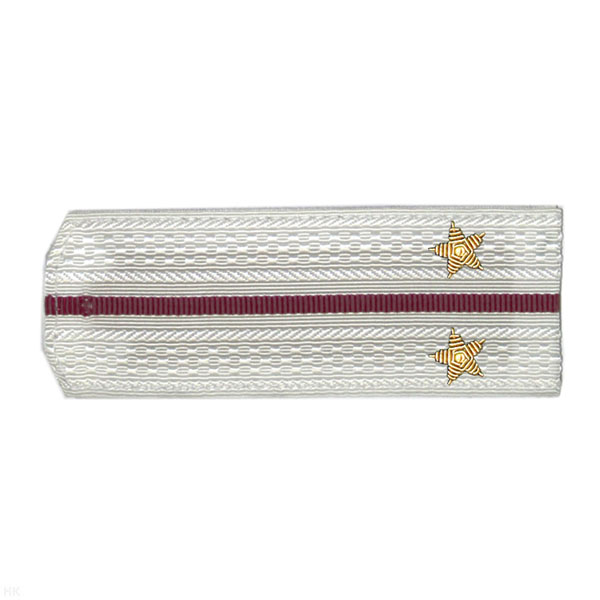 Погоны ВВ белые с 1 крап. просв., вышит. канителью (лейтенант)