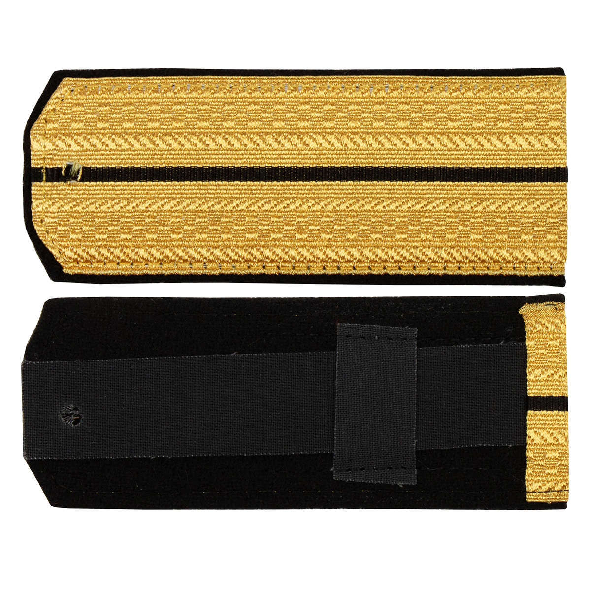 Погоны парад. зол. мет. 1 черн. пр. (с хлястиком)
