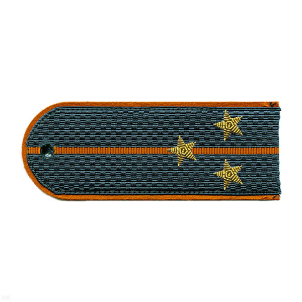 Погоны МЧС серо-синие с оранж. кантом с 1 оранж. просв. на китель, вышит. канителью (ст. лейтенант) на пластике